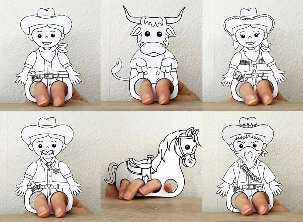 wild-west-finger-puppet-kids-coloring-craft-happy-paper-time