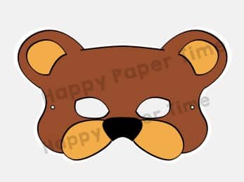 Bear mask printable costume craft for kids