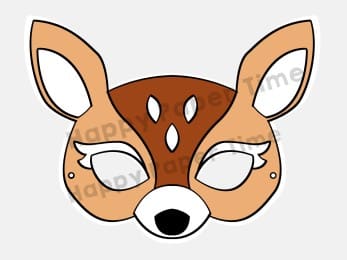 Deer mask printable costume craft for kids