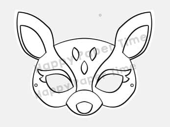 Deer printable mask template coloring craft for kids