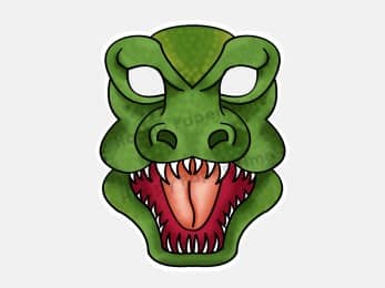 Dinosaur t-rex mask printable costume craft for kids