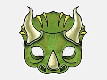 Dinosaur triceratops mask printable costume craft for kids