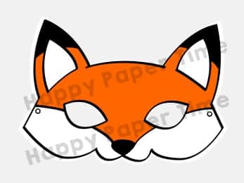 Fox mask printable costume craft for kids
