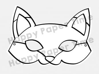 Fox printable mask template coloring craft for kids