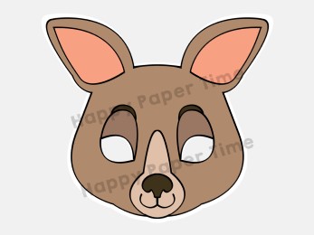 Kangaroo mask template printable craft activity for kids