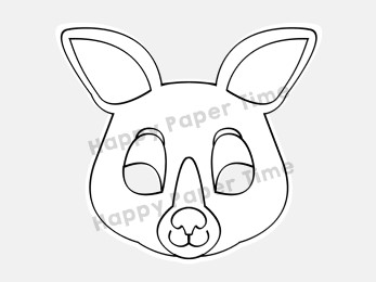 Kangaroo mask paper coloring craft for kids