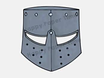 Knight helmet paper mask printable party craft for kids