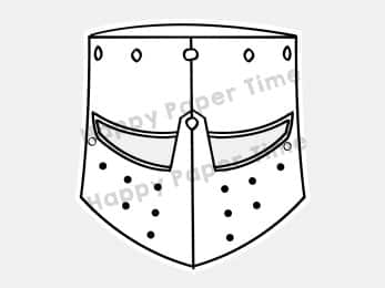 Knight helmet paper mask printable coloring party craft for kids
