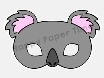 Koala mask paper template printable craft for kids