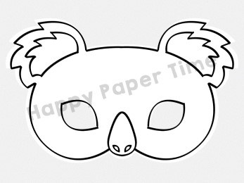 Koala mask printable coloring craft for kids