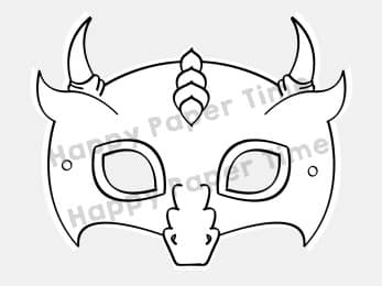 Monster paper mask printable coloring halloween party craft for kids