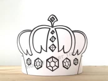 Prince paper crown template coloring party craft for kids