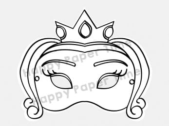 Snoep Plaatsen bar Princess mask coloring kid craft - Printable template by Happy Paper Time