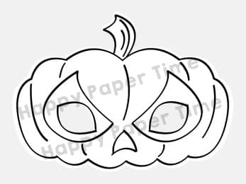Pumpkin paper mask printable coloring halloween party craft for kids