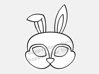 Rabbit bunny paper mask coloring printable animal farm party craft for kids