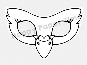 Swan princess paper mask printable animal coloring party craft for kids