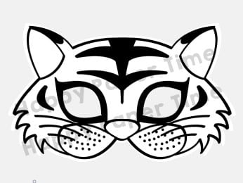 Tiger printable mask template coloring craft for kids