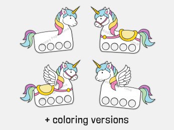 Unicorn finger puppets printable easy craft for kids to color in