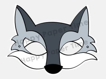 Wolf mask printable costume craft for kids