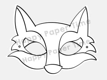 Fox Paper Mask Printable Woodland Forest Animal Coloring Craft Activity
