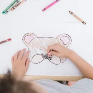 Bear mask printable coloring craft for kids