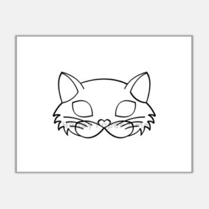 Cat coloring template printable page for kids