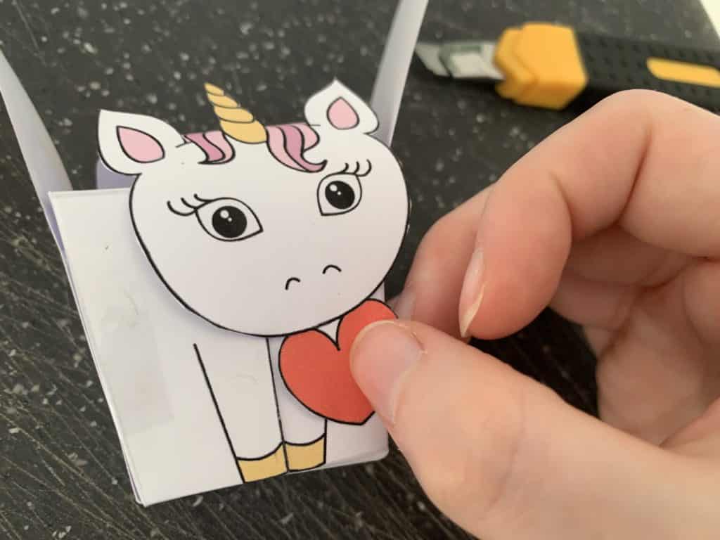Unicorn favor box printable craft activity for kids