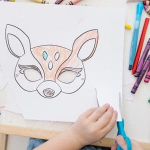 Deer coloring mask printable craft for kids