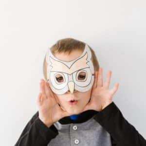 Owl costume printable mask diy paper craft for kids