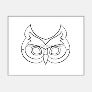 Owl coloring template mask page activity for kids