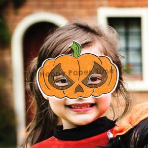 Pumpkin costume diy mask coloring craft for kids