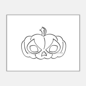 Pumpkin template mask printable page for coloring kids
