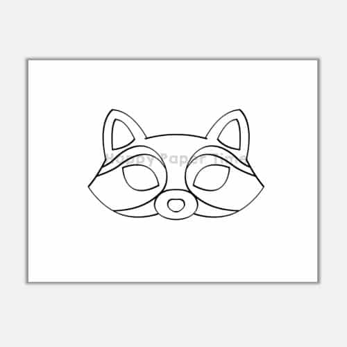 Raccoon coloring page mask printable page for kids