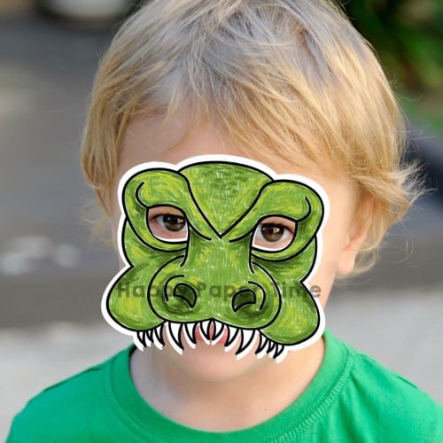 Dinosaur costume printable mask coloring craft for kids