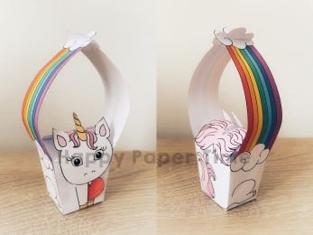 Unicorn favor box printable template