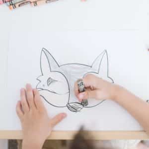 Wolf mask printable coloring craft for kids