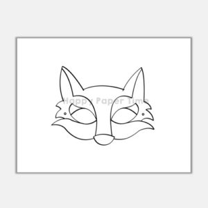 Wolf mask template printable page coloring activity for kids