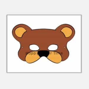 Bear printable mask template craft for kids