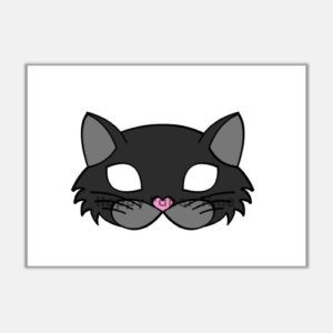 Black cat printable mask template craft for