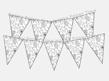 Woodland flags decoration printable template craft coloring