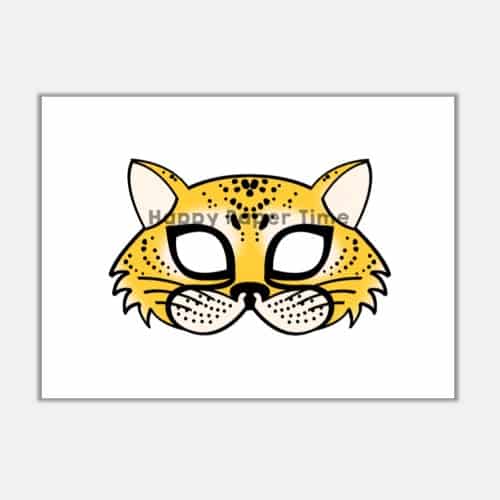 Cheetah printable mask template craft for kids