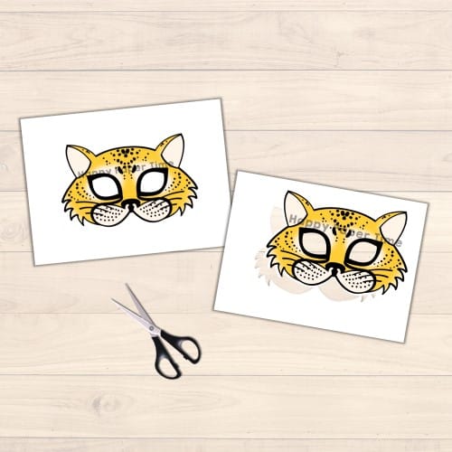 Cheetah mask template printable page for kids