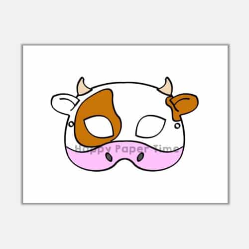 Cow printable mask Farm template craft for kids