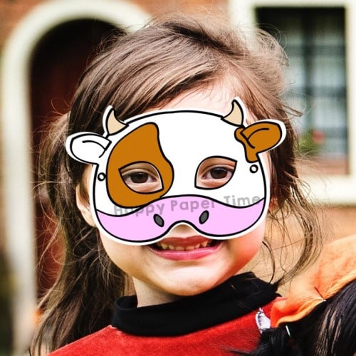 Cow diy mask Farm printable craft for kids