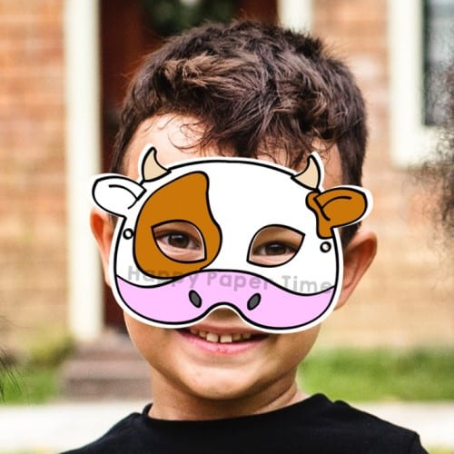 Cow costume diy mask Farm printable craft for kids