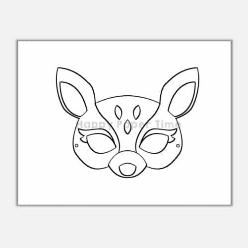 Deer mask printable template coloring craft for kids