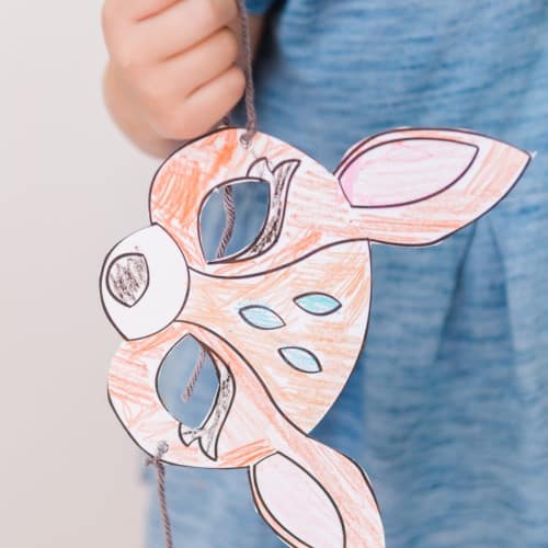Fawn mask printable costume coloring for kids
