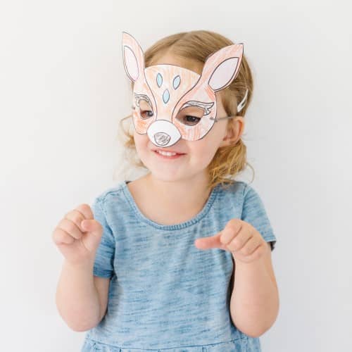 Deer costume printable mask for kids