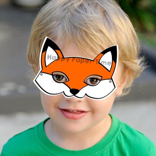 Fox diy mask printable craft for kids