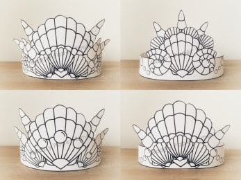 mermaid crown template Archives - Happy Paper Time
